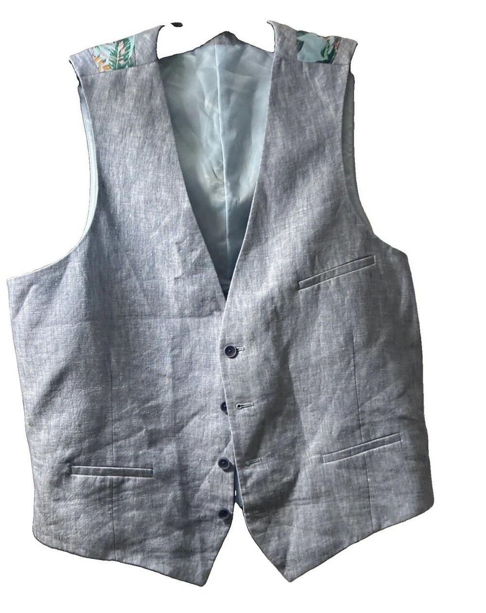 Bar III Men's Slim-Fit Linen-Blend Suit Vest